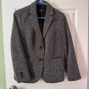 Talbots Black and White Herringbone Blazer